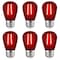 Luxrite S14 LED Edison Red Light Bulbs 0.5W Colored Bulb for String Lights E26 Base, 6PK LR21730-6PK - alternate 1